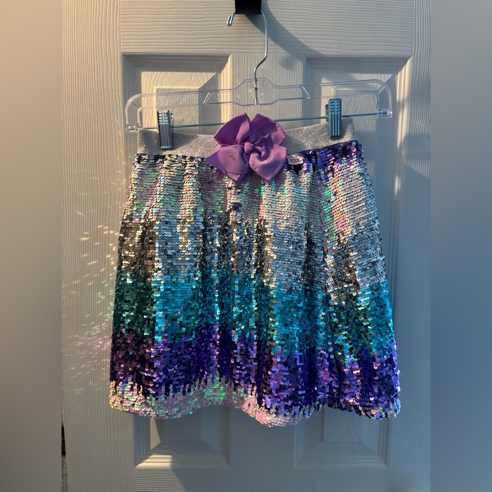 JoJo Siwa Silver and Purple Sequin Mini Skirt